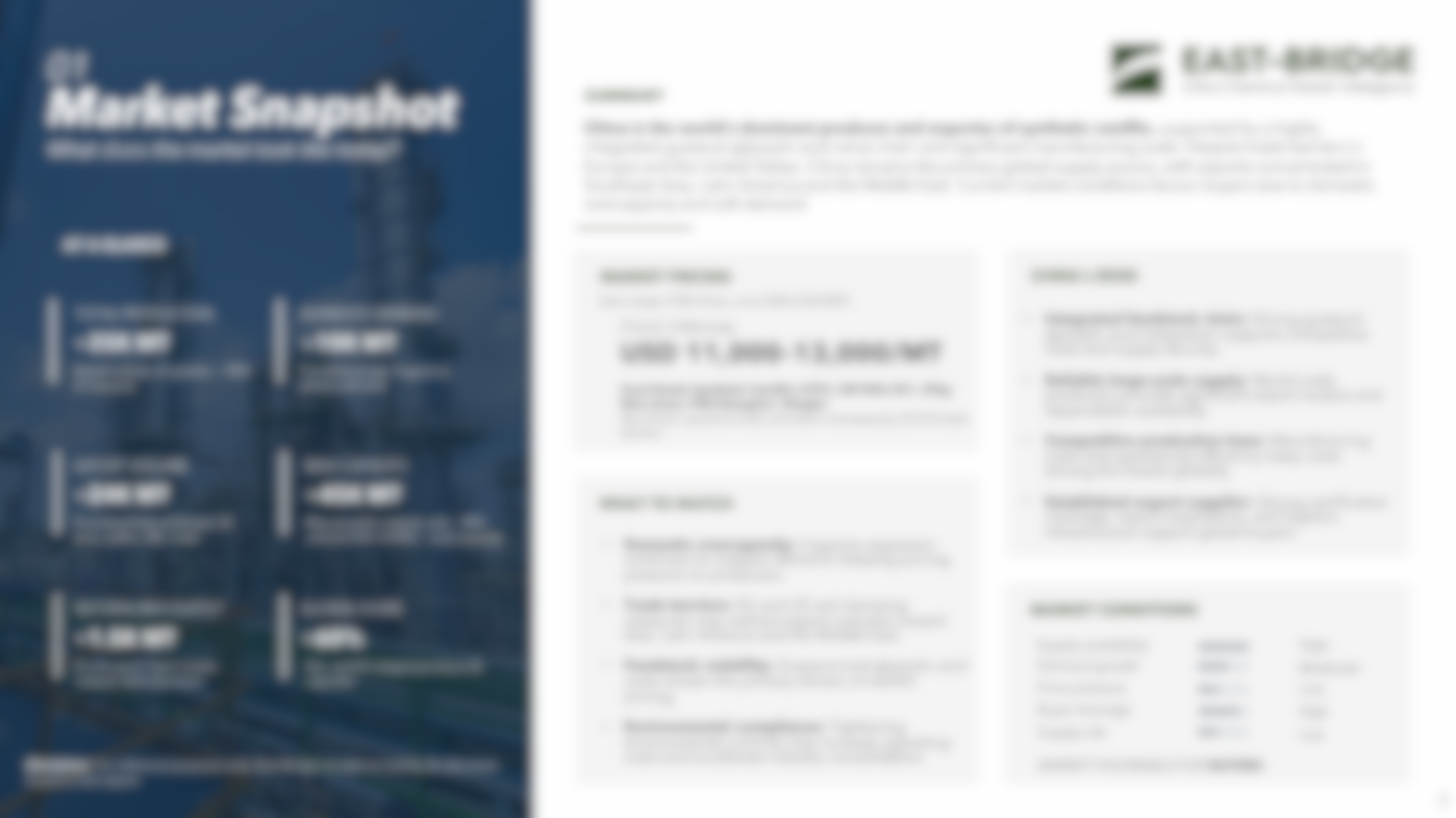 Vanillin (Synthetic, ≥ 99.0% ) - China Market Intelligence Report
